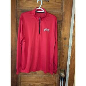 Ohio State Buckeyes 1/4 Zip Red Long sleeve Top Of The World Size large Shirt
